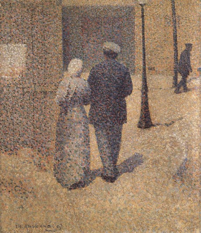 Charles Angrand Man and Woman in the Street France oil painting art